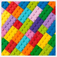 Many Toy Blocks Pattern Garment-Dyed Sweatshirt