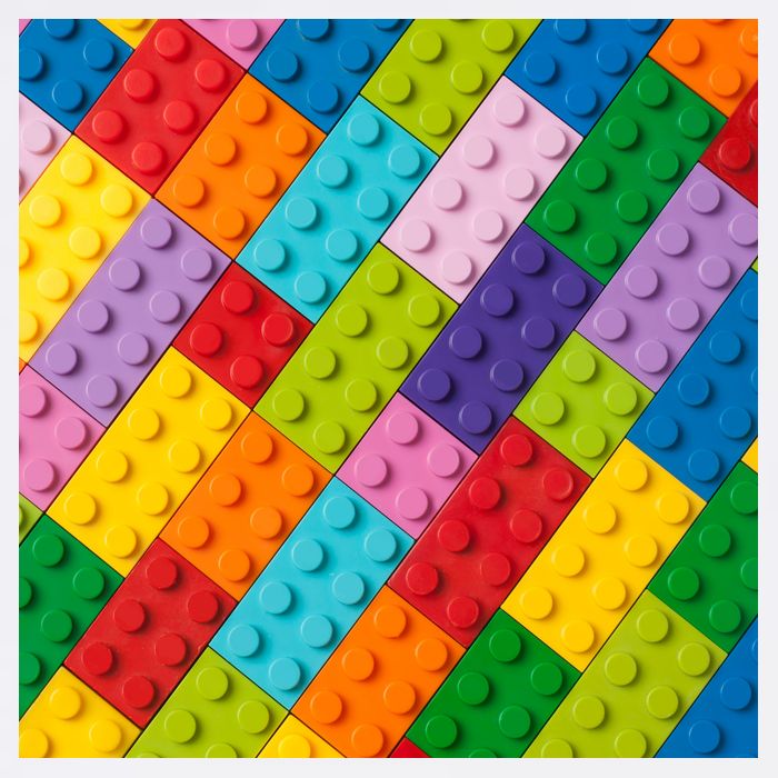 Many Toy Blocks Pattern Garment-Dyed Sweatshirt