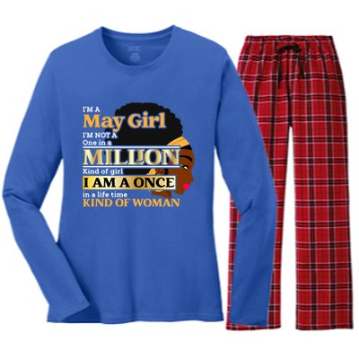 May Taurus Birthday Once In Lifetime Kinda Funny Gift Women's Long Sleeve Flannel Pajama Set 