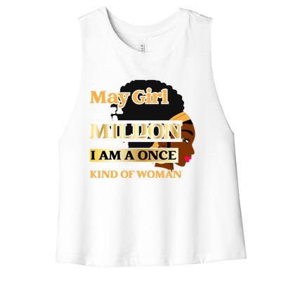 May Taurus Birthday Once In Lifetime Kinda Funny Gift Women's Racerback Cropped Tank