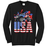 Monster Truck Boy USA American Flag July 4th Sweatshirt