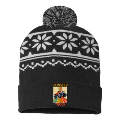 Monster Truck Big Style Truck USA-Made Snowflake Beanie