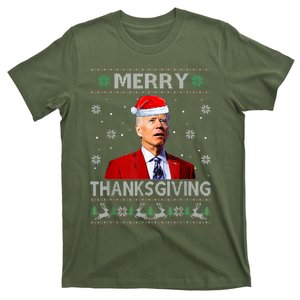 Merry Thanksgiving Biden Anti Biden Christmas Santa T-Shirt