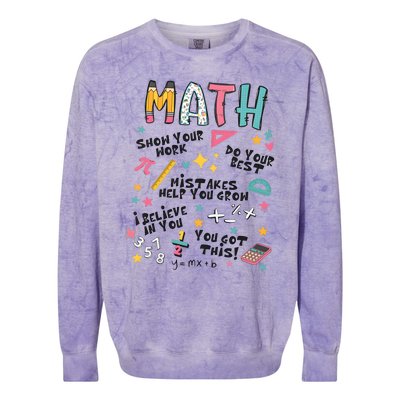 Math Teacher Back To School Colorblast Crewneck Sweatshirt