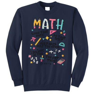 Math Teacher Back To School Tall Sweatshirt