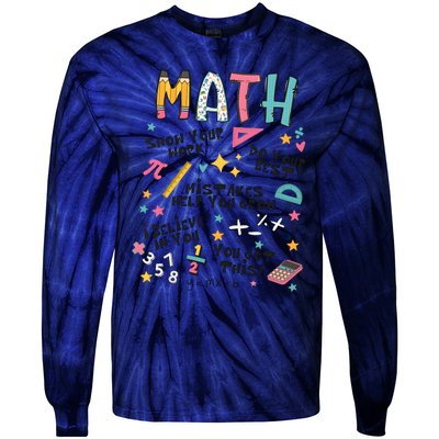 Math Teacher Back To School Tie-Dye Long Sleeve Shirt