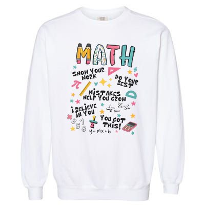 Math Teacher Back To School Garment-Dyed Sweatshirt