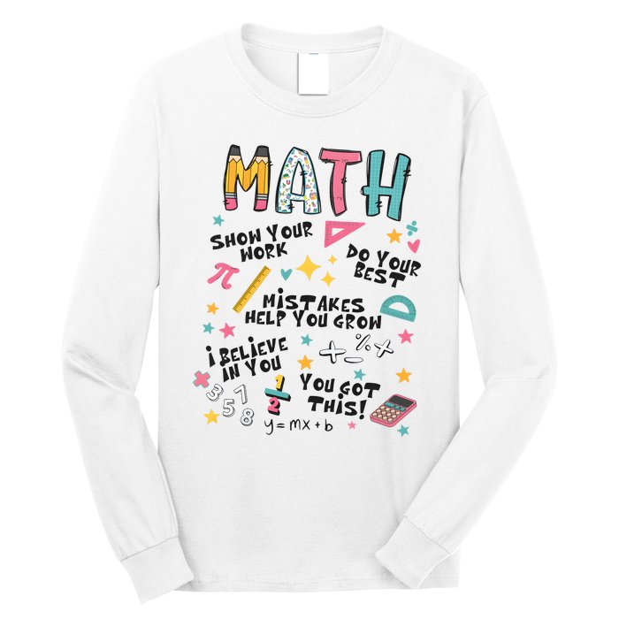 Math Teacher Back To School Long Sleeve Shirt