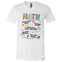 Math Teacher Back To School V-Neck T-Shirt