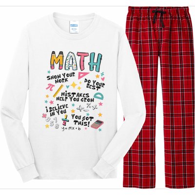 Math Teacher Back To School Long Sleeve Pajama Set