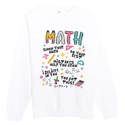 Math Teacher Back To School Premium Crewneck Sweatshirt