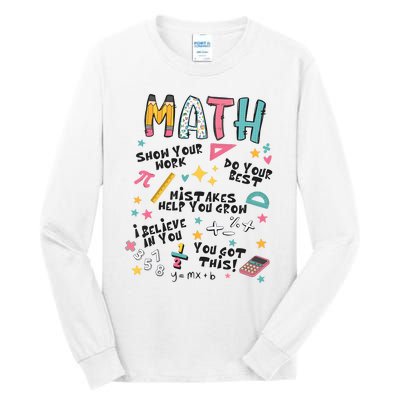 Math Teacher Back To School Tall Long Sleeve T-Shirt