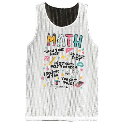 Math Teacher Back To School Mesh Reversible Basketball Jersey Tank