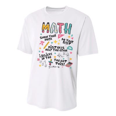 Math Teacher Back To School Performance Sprint T-Shirt