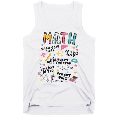 Math Teacher Back To School Tank Top