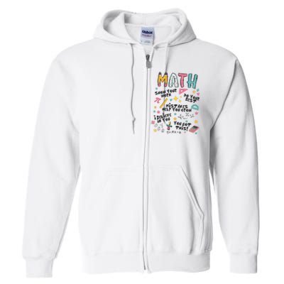 Math Teacher Back To School Full Zip Hoodie