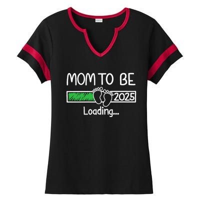 Mom To Be 2025 Mom Loading 2025 Mother Expect Baby 2025 Ladies Halftime Notch Neck Tee