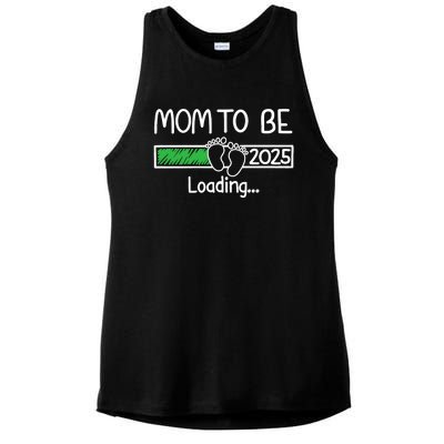 Mom To Be 2025 Mom Loading 2025 Mother Expect Baby 2025 Ladies PosiCharge Tri-Blend Wicking Tank