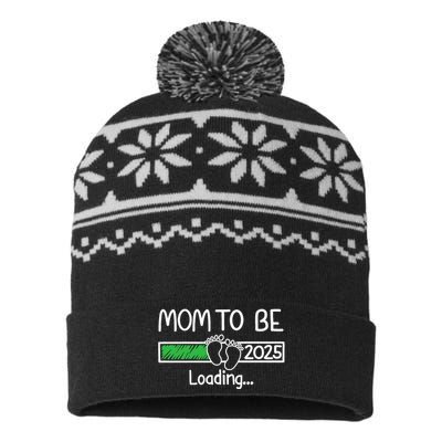 Mom To Be 2025 Mom Loading 2025 Mother Expect Baby 2025 USA-Made Snowflake Beanie