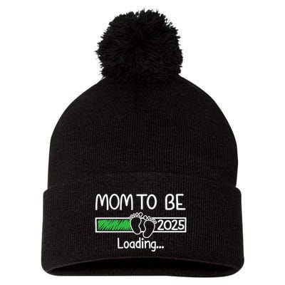 Mom To Be 2025 Mom Loading 2025 Mother Expect Baby 2025 Pom Pom 12in Knit Beanie