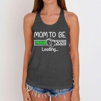 Mom To Be 2025 Mom Loading 2025 Mother Expect Baby 2025 Women's Knotted Racerback Tank