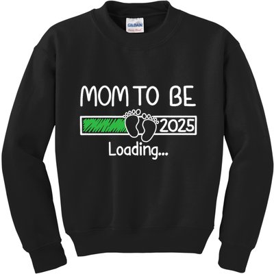 Mom To Be 2025 Mom Loading 2025 Mother Expect Baby 2025 Kids Sweatshirt