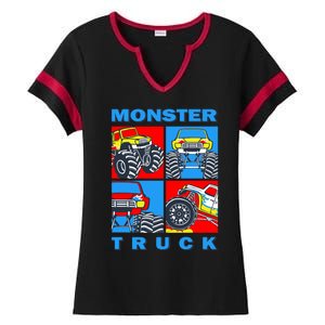 Monster Truck Block Ladies Halftime Notch Neck Tee