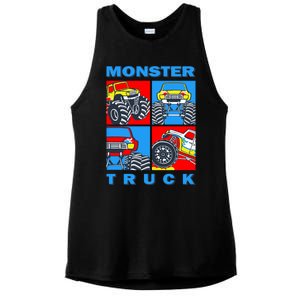 Monster Truck Block Ladies PosiCharge Tri-Blend Wicking Tank