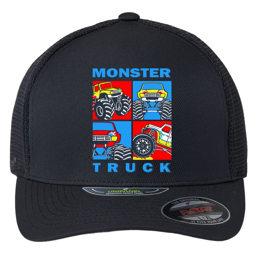 Monster Truck Block Flexfit Unipanel Trucker Cap