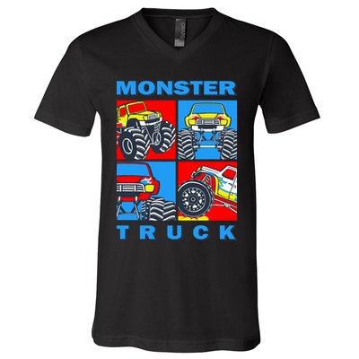 Monster Truck Block V-Neck T-Shirt