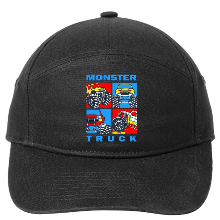 Monster Truck Block 7-Panel Snapback Hat