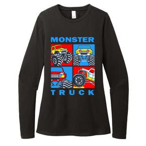 Monster Truck Block Womens CVC Long Sleeve Shirt