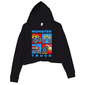 Monster Truck Block Crop Fleece Hoodie