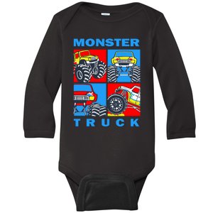 Monster Truck Block Baby Long Sleeve Bodysuit