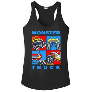 Monster Truck Block Ladies PosiCharge Competitor Racerback Tank