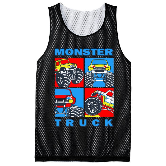 Monster Truck Block Mesh Reversible Basketball Jersey Tank