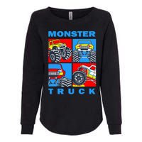 Monster Truck Block Womens California Wash Sweatshirt