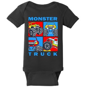 Monster Truck Block Baby Bodysuit