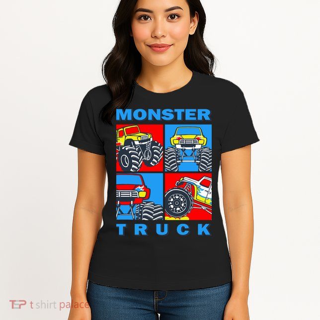 Monster Truck Block Womens T-Shirt