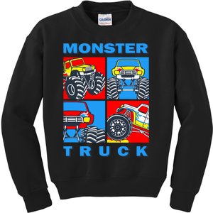 Monster Truck Block Kids Sweatshirt