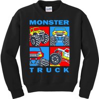 Monster Truck Block Kids Sweatshirt