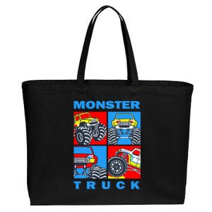 Monster Truck Block Cotton Canvas Jumbo Tote