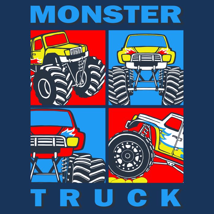 Monster Truck Block Infant Baby Jersey Bodysuit