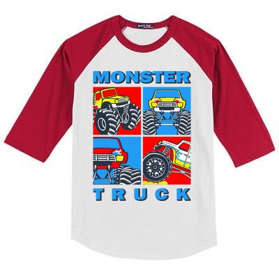 Monster Truck Block Kids Colorblock Raglan Jersey