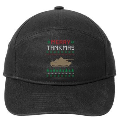 Merry Tankmas Battle Tank Military Ugly Christmas Sweater 7-Panel Snapback Hat