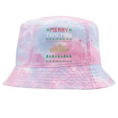 Merry Tankmas Battle Tank Military Ugly Christmas Sweater Tie-Dyed Bucket Hat