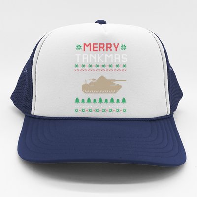 Merry Tankmas Battle Tank Military Ugly Christmas Sweater Trucker Hat