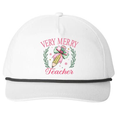 Merry Teacher Bright Students Christmas Joy Snapback Five-Panel Rope Hat