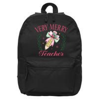 Merry Teacher Bright Students Christmas Joy 16 in Basic Backpack