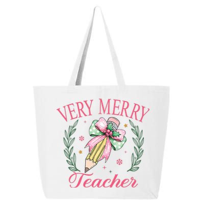 Merry Teacher Bright Students Christmas Joy 25L Jumbo Tote